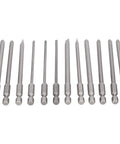 Rock Solid 12 Piece Screwdriver Bit Set With S2 Alloy Steel Construction And Precision Tips For Electric Drill Or Manual Use Featuring Sandblasted Anti Rust Surface To Save Your Tools From Damage And Wear. 12 S2 bits