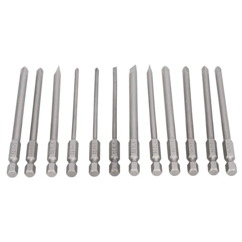 Rock Solid 12 Piece Screwdriver Bit Set With S2 Alloy Steel Construction And Precision Tips For Electric Drill Or Manual Use Featuring Sandblasted Anti Rust Surface To Save Your Tools From Damage And Wear. 12 S2 bits