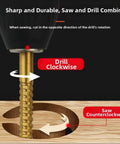Kick Your DIY Projects Up A Notch With This Awesome 6 Piece Step Drill Bit Set Perfect For Metal Wood And Plastic Featuring Versatile 4 To 32mm Steps Plus Nasty 3 6 And 8mm Saw Bits To Make Smooth Clean Holes Without Any Hassle Today. step drill bit cutting wood clockwise