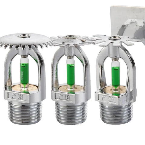 Five Piece Heavy Duty Fire Sprinkler Heads DN15 Side Discharge Threaded End with green indicators for high temp activation.