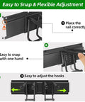Heavy Duty Garage Tool Organizer With 48 Inch Rails And Six Double Layer Hooks setup process with easy adjustment instruction