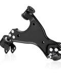 Front lower control arm with ball joint, black metal suspension component