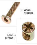 Close-up of screw and connector nut from 51 Piece Furniture Connector Bolt Kit With Copper Alloy Screws And Nuts Built Tough And Impact Resistant Fasteners