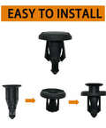 Kickstart Your Ride Fix With Heavy Duty One Hundred Piece Bumper Clip Set For Honda And Acura Vehicles Including Civic Accord Crv Bodies Featuring Rock Solid Nylon Retainer Pins Plus Quick Install Tool Included. Easy to install black nylon retainer pin.