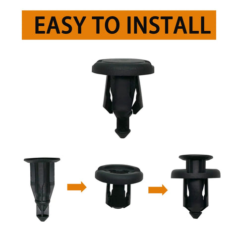 Kickstart Your Ride Fix With Heavy Duty One Hundred Piece Bumper Clip Set For Honda And Acura Vehicles Including Civic Accord Crv Bodies Featuring Rock Solid Nylon Retainer Pins Plus Quick Install Tool Included. Easy to install black nylon retainer pin.