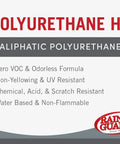 IsoFree 2 Part Polyurethane Sealer Kit For Wood, Masonry And Metal, highlighting properties and Rain Guard Pro logo.