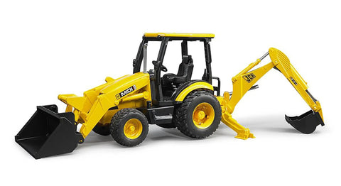 Realistic Construction Backhoe Loader Toy With Changeable Front Loader And Backhoe Scoop, Fully Functional Detachable Parts