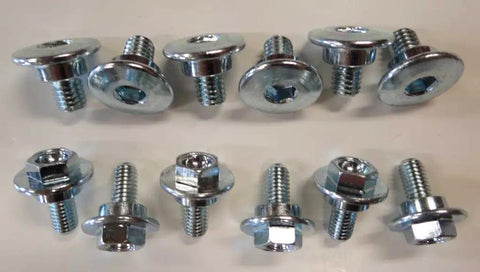 Honda CR Two Stroke Bolt Kit 250pc For MX Dirt Bike Maintenance And Restoration showing flange bolts on display