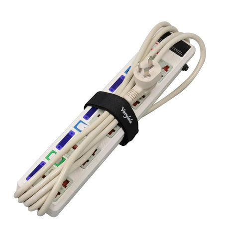 10 Pack Go To Versatile Hook And Loop Securing Straps 1 Inch By 24 Inch Black Nylon Tie Down Fastening Stabilizer Straps Reusable Durable With Red And Blue Color Strips