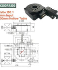 Heavy Duty Motorized Rotary Table With Hollow Servo Mount Plug And Play Workbench Kit 100mm size with detailed dimensions and build design