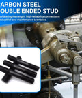 MOUMOUTEN M10x120mm double-ended threaded studs, 10pcs, carbon steel with black oxide finish