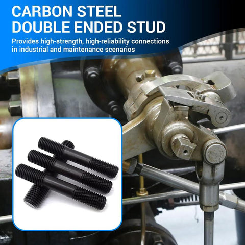 MOUMOUTEN M10x120mm double-ended threaded studs, 10pcs, carbon steel with black oxide finish