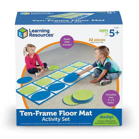 Kids playing with Ten Frame Floor Mat Activity Set For Preschool And Kindergarten Classrooms Gross Motor Math Games Hands On Place Value