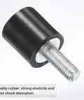 8 Pack D8mm By H8mm Rubber Mounts Vibration Isolators Cylindrical Shock Absorbers With M3 X 8mm Studs For Air Compressors Cars Pumps Boats Garage Motors Bobbins, black rubber mount