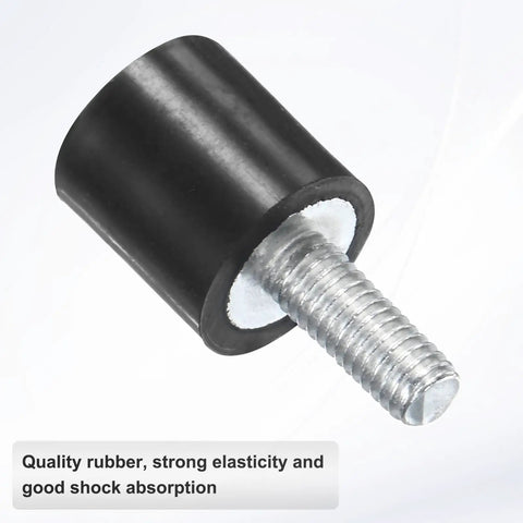 8 Pack D8mm By H8mm Rubber Mounts Vibration Isolators Cylindrical Shock Absorbers With M3 X 8mm Studs For Air Compressors Cars Pumps Boats Garage Motors Bobbins, black rubber mount