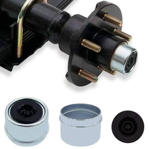 4 Pack 1.98 Inch Trailer Hub Caps With Dust Caps And Grease Caps Wheel Center Caps Plus 8 Rubber Plugs Fits 2000 To 3500 Pound