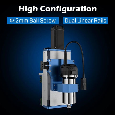 Z-Axis Assembly Kit Upgrade For PROVerXL 4X4 CNC Machine With NEMA23 Closed-Loop Stepper Motor And 65mm Spindle Motor Holder For Compact Router Or Trim Router, 12mm ball screw, dual linear rails