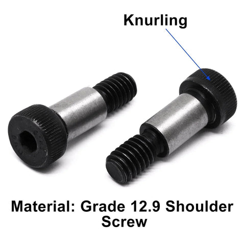 Six Pack Alloy Steel Hex Socket Shoulder Screws With Five Sixteenth Inch Shoulder Diameter And Three Quarter Inch Shoulder Length And One Quarter Inch Twenty UNC Thread Durable High Strength Hardware For Machinery And Robotic Assembly, grade 12.9
