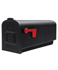 Rust-Proof Plastic Post Mounted Mailbox For Outdoor Use In Black, Medium Curbside Style, USPS Approved For Residential Delivery