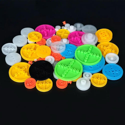 95 Piece Belt Pulley Set With Rubber Bands For DIY RC Cars Trucks Robots And Models Plastic Belt Pulleys Range 5mm To 48mm