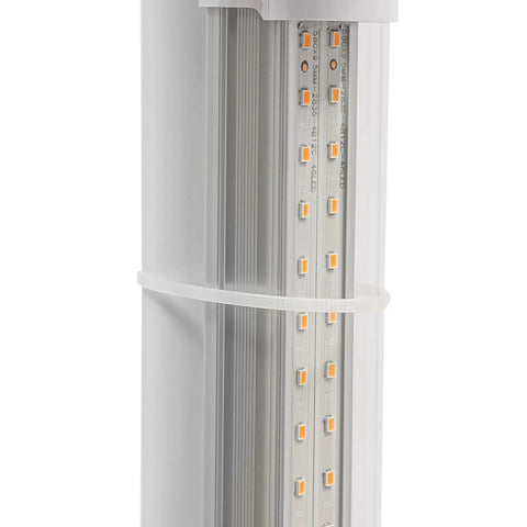 Close-up of LED lamp on Vertical Hydroponic Grow Tower Kit With Four Led Lamps Six Levels And Thirty Planting Points For Maximum Yields
