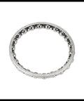 Four Pack Bicycle Ball Bearing Retainers With 22 Steel Balls for Crank and Wheel Bearings, steel cage, top view.