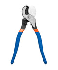 Heavy Duty High Leverage Cable Cutter With Knuckle Safe Flared Handles And Tough As Nails Chrome Vanadium Steel Blades, blue handles.