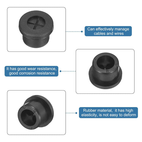 Eight Piece Rubber Cable Grommets For 1/2 Inch Holes Desk Pass Through Covers featuring durability and cable management.