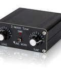 Z Match Ham Radio Antenna Tuner For 3 To 28 MHz CW Operation 5 Watt Output With BNC Connectors front view with control knobs