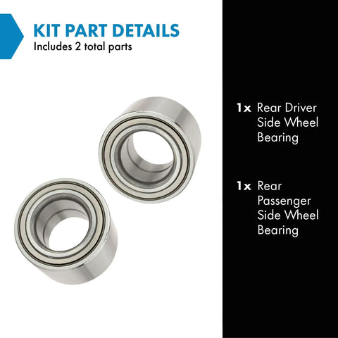Rear Wheel Bearing Set For 2000 To 2008 Ford Focus Dual Rear Bearings Driver And Passenger Side With DIY Video Guides