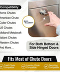 Trash Chute ADA L Handle With V Spindle Universal Fit chrome knob shown on laundry door with hand operating