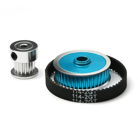 Radio Control Car Transmission Upgrade Kit With Low Noise Belt Drive Conversion For TT02 1 To 10 Scale Radio Control Cars CNC Machined Gears System Durable High Precision Parts To Boost Power Transfer And Smooth Shifts, blue CNC belt pulley set