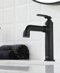 Single Handle Brass Bathroom Sink Faucet One Hole Deck Mount Vanity Basin Mixer Tap Includes Metal Pop Up Drain And Supply Lines RV Ready Commercial Lavatory Matte Black Finish