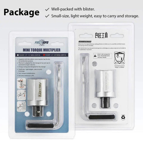 Packaged 800 Nm Manual Torque Multiplier Tool With 3.4 To 1 Ratio, One Half To Three Quarters Inch Drive Adapter, Lug Nut Saver