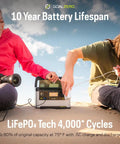 Go Anywhere Portable Power Station With LiFePO4 Battery 297Wh 350W AC Output 600W Surge Water Resistant Outdoor Use