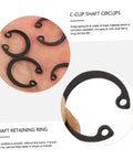 C-clip shaft circlips from 100 Piece External Snap Ring Set For Shafts And Machinery Sturdy Steel Circlips Assortment