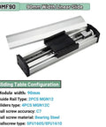 Built Tough Nema 23 Linear Actuator Stage With Fully Enclosed Ball Screw And Aluminum Sliding Table, 90mm width configuration.