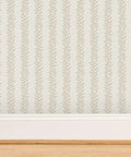 Real Deal Botanical Stripe Wallpaper With Killer Linen Texture And Hella Durable Matte Finish For Kitchens And Bathrooms Quick Paste To Paper Setup Premium Commercial Grade Wall Decor For Sure, featuring a vertical botanical stripe design.