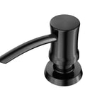 Spot Free Black Stainless Steel Kitchen Soap And Lotion Dispenser With Heavy Duty Brass Pump 17 Oz Bottle, top view