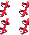 Four Pack Heavy Duty Steel Fire Extinguisher Mount For Ten Pound Units with red finish, designed for secure fire cylinder storage.