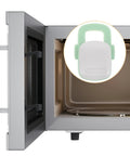 Microwave with 4 Pack Oven And Cabinet Childproof Locks For Kitchens ABS Plastic Safety Latches installed, no drills needed.