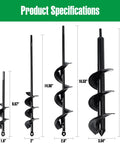 Planting Auger Drill Bit Set Four Pack Three Eighth Inch Hex Drive Garden Bits For Quick Post Holes And Bulbs Flowers And Fast Planting