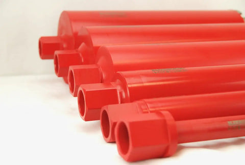 Badass 12 Inch Concrete Core Drill Rig With 12 Piece Pro Series Diamond Wet Core Bit Set 1 To 12 Inches showing red diamond core bits.