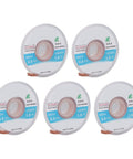 5 Pcs Copper Solder Wick Braids Set, 1.5m Length, 3.5mm Width, Pro Grade Solder Desoldering Kit visible in rolls