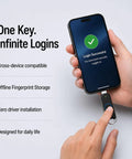 Ironclad Fingerprint Security Key With Fido2 Certified Biometrics And Type C Design for easy login on smartphone.
