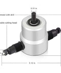 Beast Mode Pro Grade Double Head Sheet Metal Nibbler Cutter Drill Attachment With 360 Degree Adjustable Head And Wrench dimensions