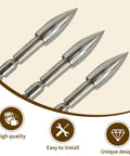 12 Pack Archery Field Points 80 100 120 Grain Stainless Steel Practice Arrow Tips For 4.2mm Shafts Laser Cut With Precise Tolerance