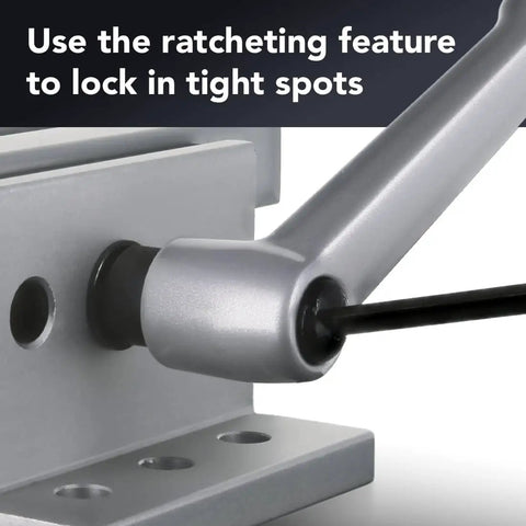 Gray L Handle Linear Bearing Brake Kit With Adjustable Stop for 40 Series 80 20 Ready Bearings showing ratcheting mechanism