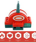 Visible Disconnect Knife Switch 32A 220V DPDT Two Pole Power Isolation, red plastic and copper, industrial control use