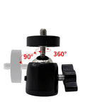 One Quarter Inch Swivel Mini Ball Head Tripod Mount For DSLR Cameras Camcorders Lights And Tripods With 360 Degree Rotation And Secure Grip 10 Pack, black metal 1/4-inch ball head with knob